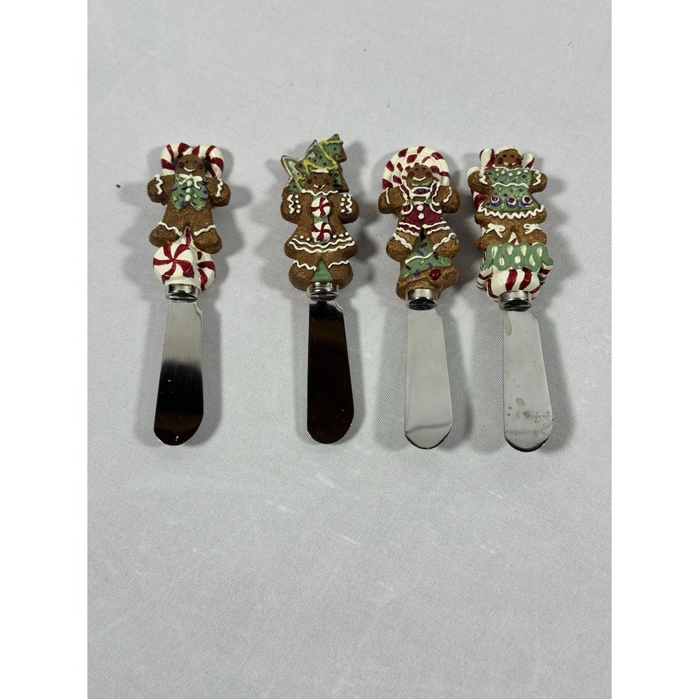Debbie Mumm Boston Warehouse Gingerbread Christmas Cheese Spreader Set of 4